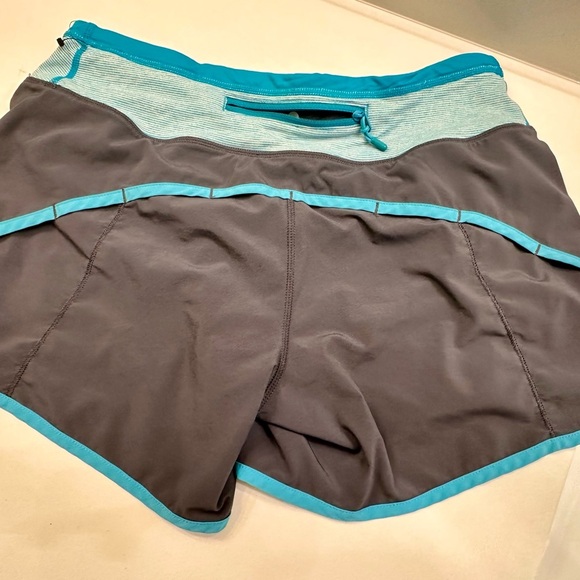Lululemon Turbo Run Short Gray and Teal Women's Shorts - Picture 2 of 5